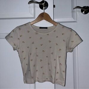 Brandy Melville Floral Baby Tee